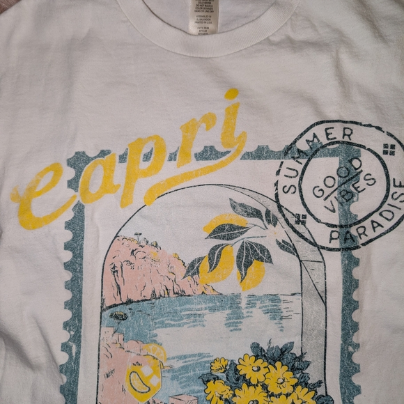 🍋🇮🇹 Capri Limoncello Italian Graphic White T-Shirt - Picture 6 of 9